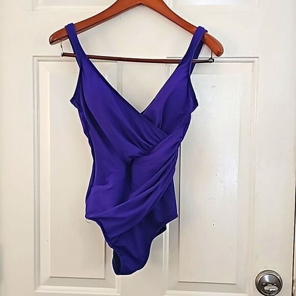 Miraclesuit Oceanus One Piece Violet Size 10 - Picture 2 of 6